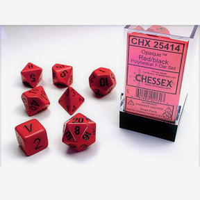 Set 7 Zaruri Chessex ~ Roșu Opac/Negru