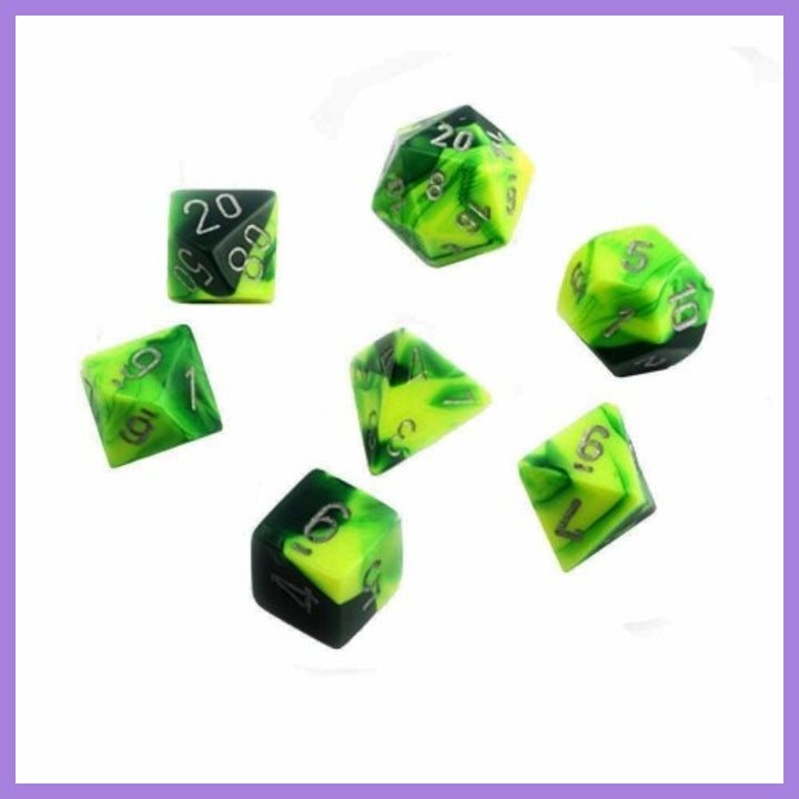 7 Zaruri Chessex ~ Gemini Green-Yellow/Silver